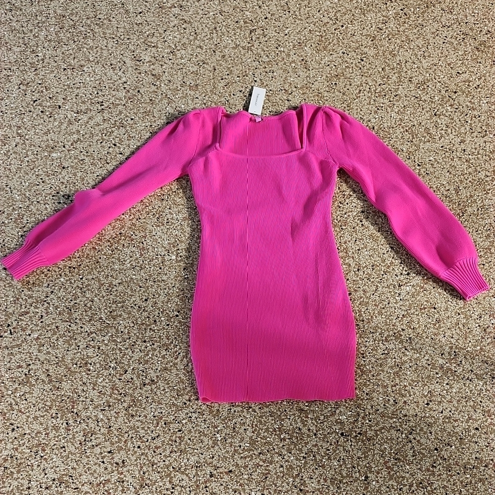New W Tag FRANCESCAS MI AMI Magenta Pink Knit Sweater Dress Size M